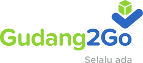 Logo Gudang2Go, Selalu Ada, menggambarkan keberlanjutan dan keandalan.